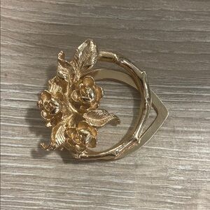 Gold Toned Floral Money Clip